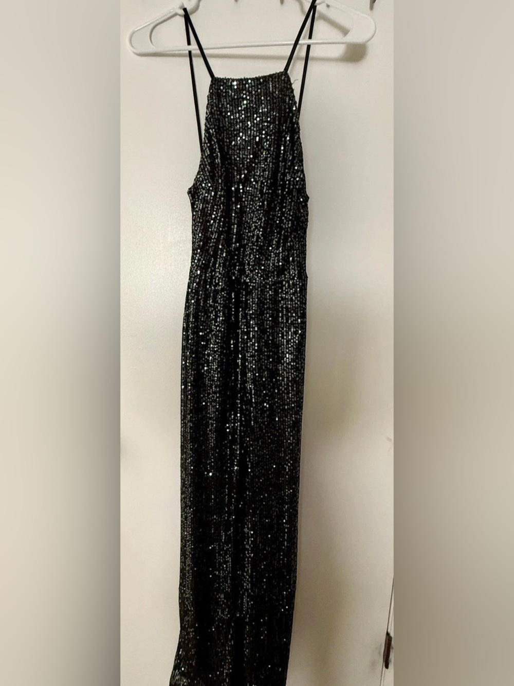 Crystal Sky Black Sequin Jumpsuit Size XS